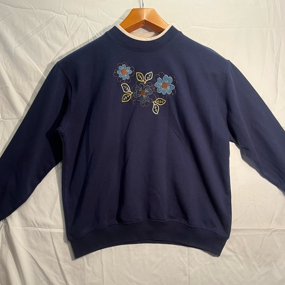 Vintage 1990's Top Stich By Morning Sun Flower Sweatshirt Size Petite M